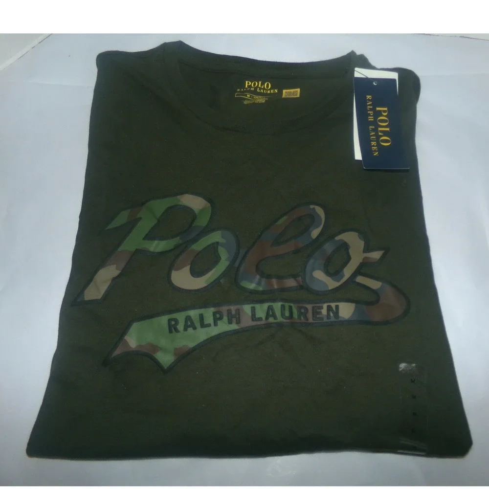 Polo Ralph Lauren Mens SZ MED Army Green Camo S/S T-Shirt  NWT